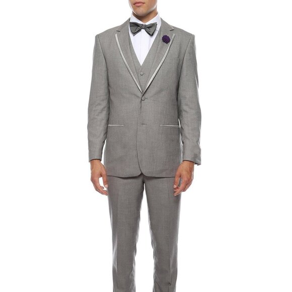 Vested Grey Trim Tuxedo